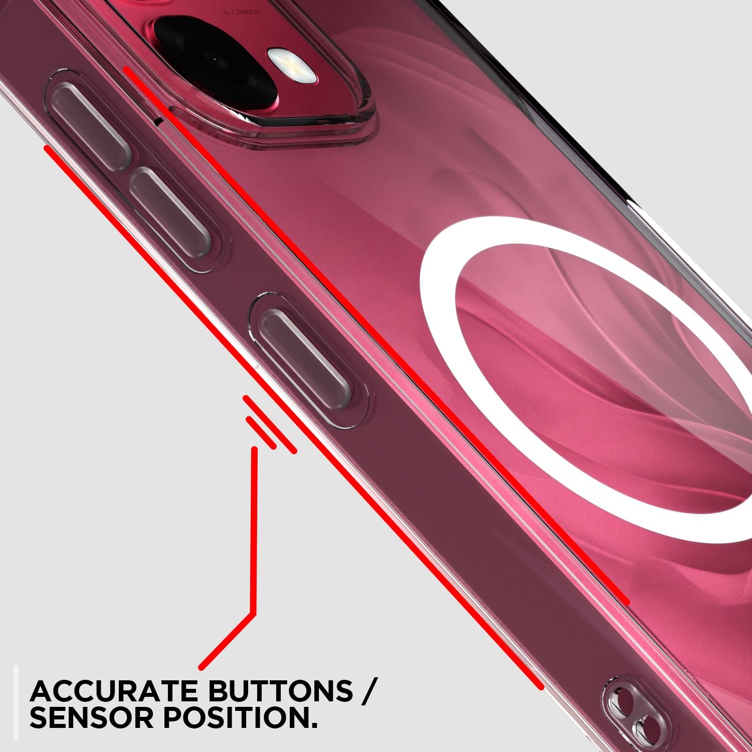 Pikkme Back Cover for Oppo F31 5G Mag-Safe Shockproof PC + TPU Protective Case Magnetic Support Bumper Case (Transparent Mag-Safe) - Image 6