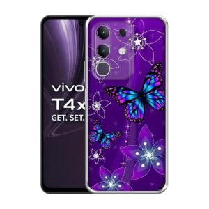 Amazon Brand-Solimo Butterflies Design Printed Silicon Soft TPU Back Case Cover for Vivo T4x 5G / Y29 4G / Y31 Pro 5G / iQOO Z10x 5G