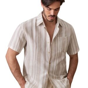 Lymio Shirt for Men || Regular Fit Stylish Shirt for Men (Lilen-Strip)