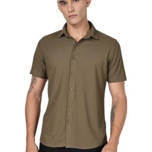 Thomas Scott Men’s | Premium | Spread Collar | Slim Fit | Short Sleeves | 4 Way Stretch | Coolmax | Knitted | Casual | Shirts for Men