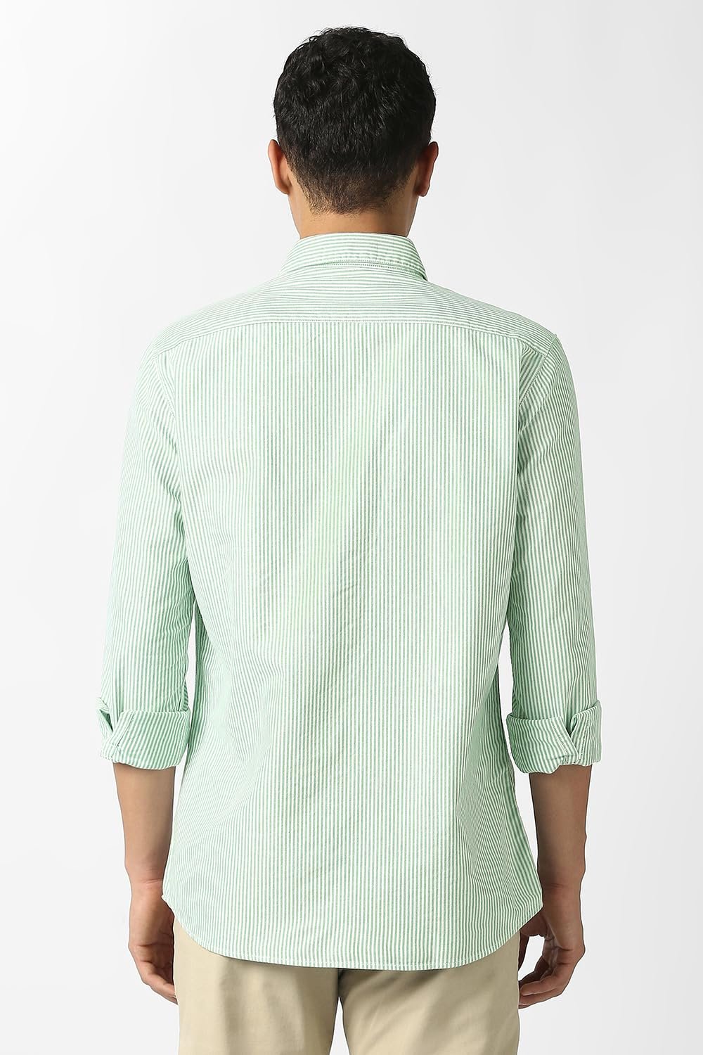 Van Heusen Men Cotton Modern Fit Casual Oxford Stripes Shirts| Effortless Ironing | Superior Fit - Image 3