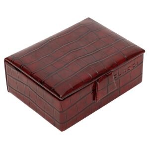 CLADD INTERNATIONAL Cufflinks Set | Jewelry Ring Box for Men & Women | Tie Clips & Tie Pin Gift Set | Padded Vegan Leather | Magnetic Lock (Brown)