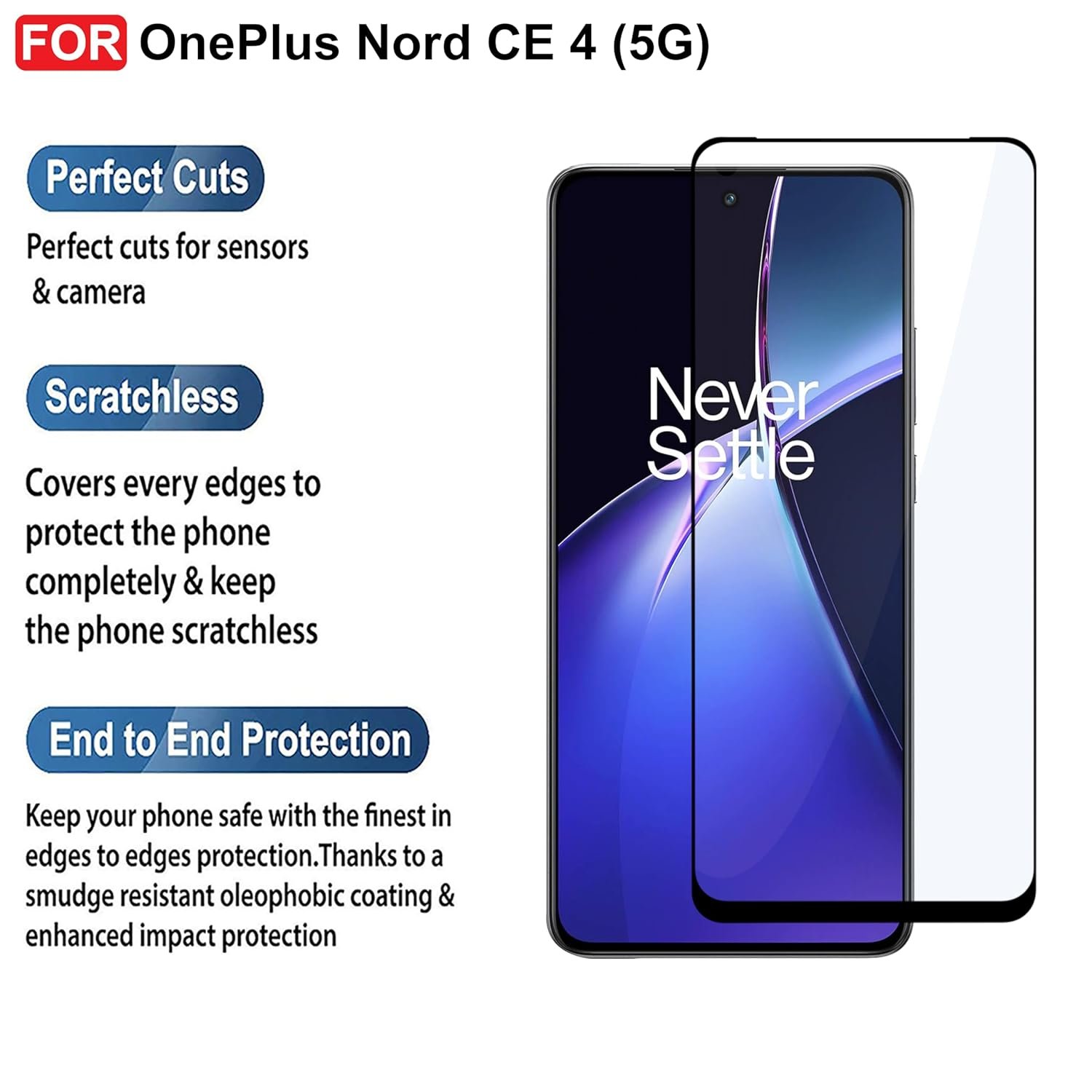 CEDO Tempered Glass for OnePlus Nord CE4 / CE 4 (5G) | Screen Protector Full HD Quality Tempered Glass Anti-Scratch Edge to Edge Coverage with Easy Installation Kit (Black) - Image 2