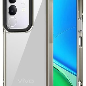 Kapa Warrior Acrylic Clear Back Cover for Iqoo Z10x 5G / Vivo T4x 5G | Slim Shockproof [Military Grade Protection] Hybrid Bumper Case (Grey Sides)