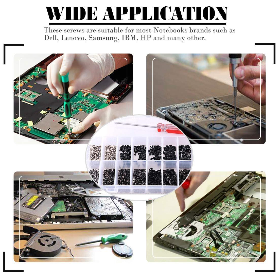 Laprite 880 PCs Alloy Steel Laptop Notebook Computer Screws Kit for IBM, HP, Lenovo, Samsung, Dell Sony, Toshiba with Philips Screwdriver - Set of 880 PCs - Image 6