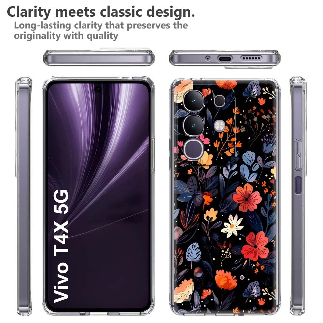 Fashionury Silicone Designer Printed Back Case Cover for Vivo T4x 5G -D3260 - Image 4