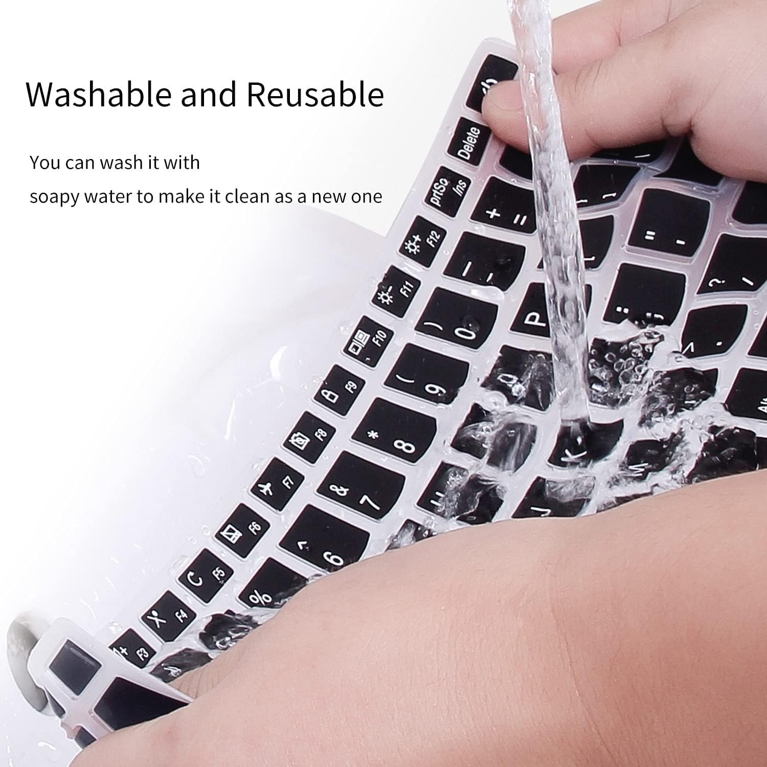 PaperFilm Keyboard Cover for 2024 2023 Dell Inspiron 15 3510 3511 3515 3520 3525 3530 3535 5510 5515 5518 15.6 / Dell Vostro 15 3510 3520 5510 5515 15.6 / Latitude 3520 15.6 Laptop Skin -Black - Image 8