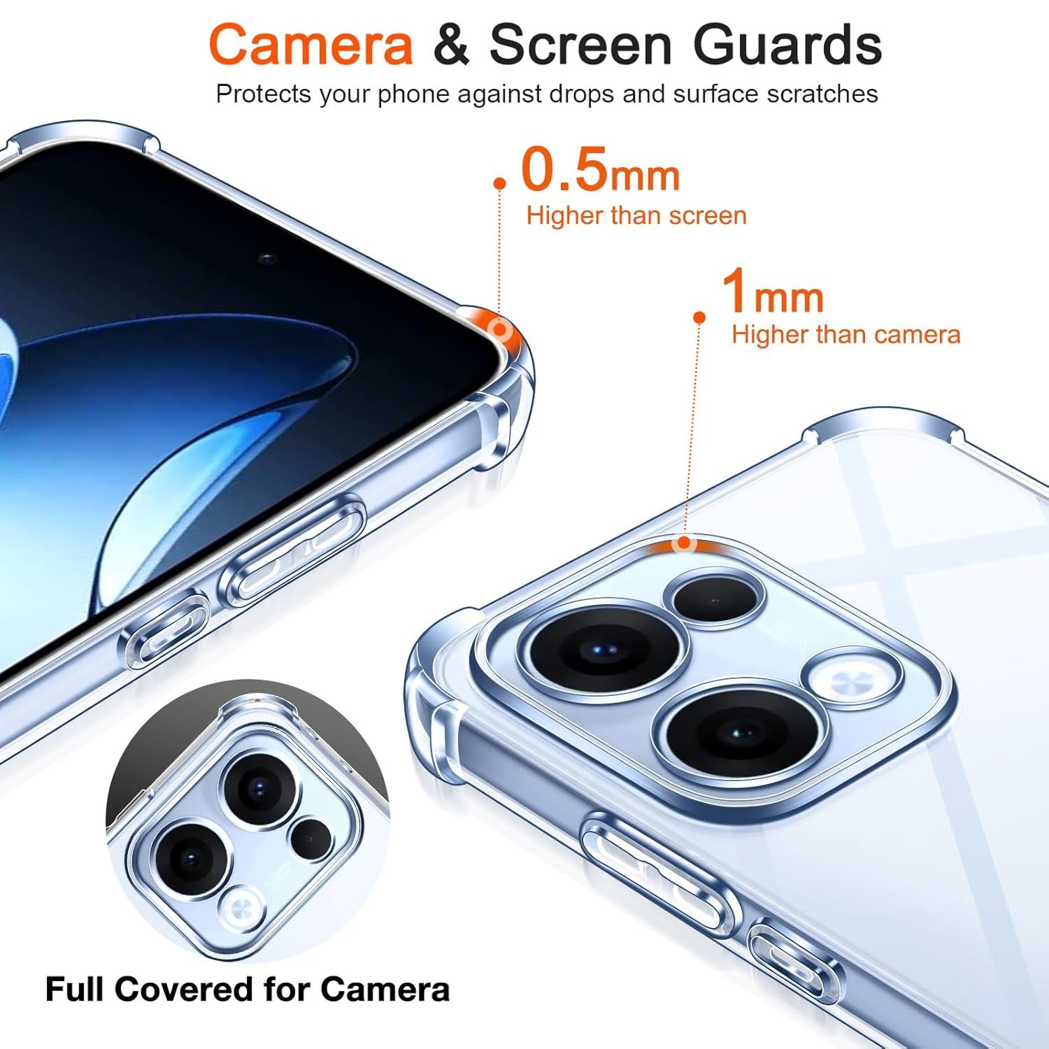 Lustree Plain Flexible Bumper Exclusive Transparent Shockproof Silicone Protective Back Cover for Oppo F31 5G - Transparent - Image 2