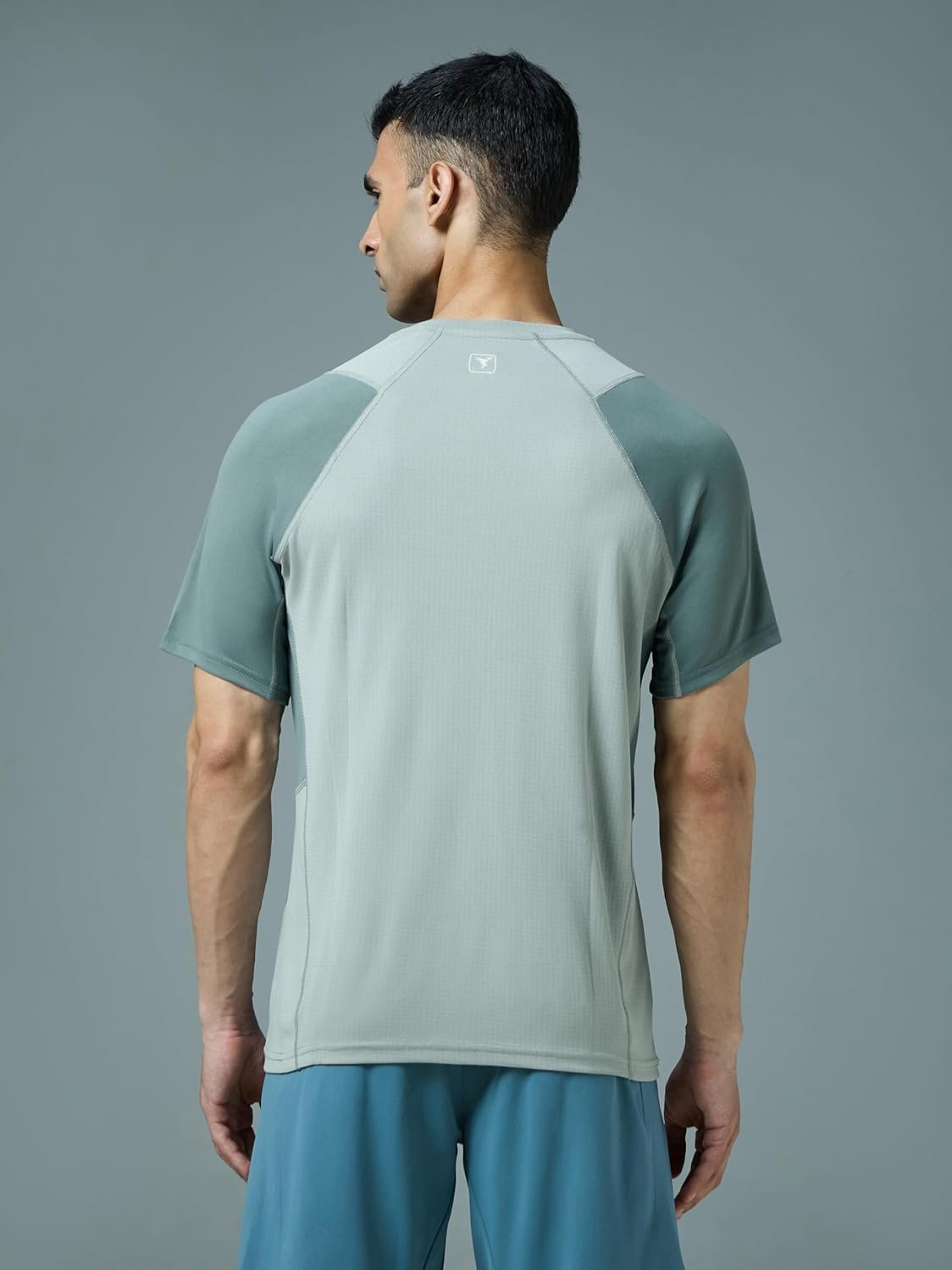TECHNOSPORT Mens Slim Fit Color Block Crew Neck Half Sleeve T-Shirt with Technocool+, Quick Dry for Gym, Workout, Sports & Regular Use - Image 2