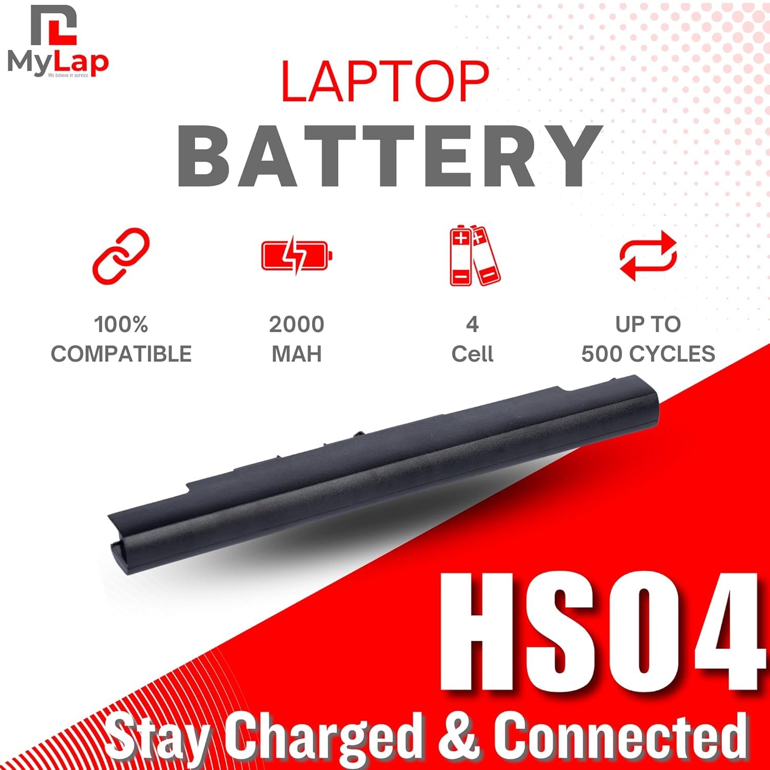 MYLAP HS04 Battery for HP HS04 4-Cell Compatible for Hp Pavilion 15-AY542TU, 15-AY542UR, 15-AY543TU, 15-AY543UR Laptop Battery Compatible with Hp Pavilion Laptops (Black) - Image 5