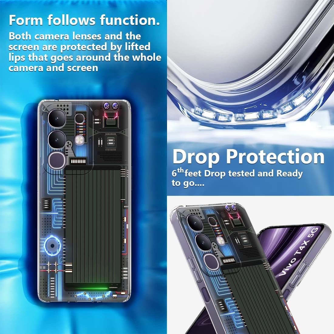 Fashionury Designer Soft Back Cover Case Compatible for Vivo T4x 5G, Printed,Transparent,Flexible, Silicon for Vivo T4x 5G -D1085 - Image 3