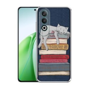 Cat Sleeping On The Books Design Printed Silicon Soft TPU Back Case Cover for OnePlus Nord CE4 5G