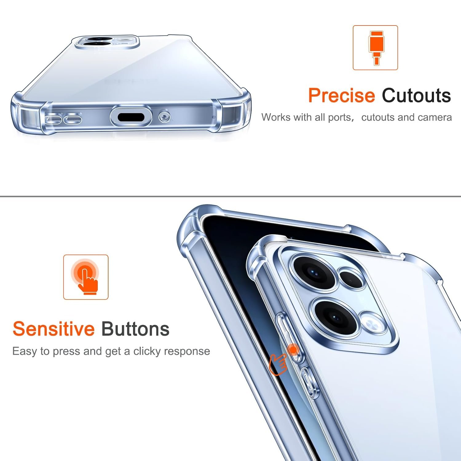 Lustree Plain Flexible Bumper Exclusive Transparent Shockproof Silicone Protective Back Cover for Oppo F31 5G - Transparent - Image 4