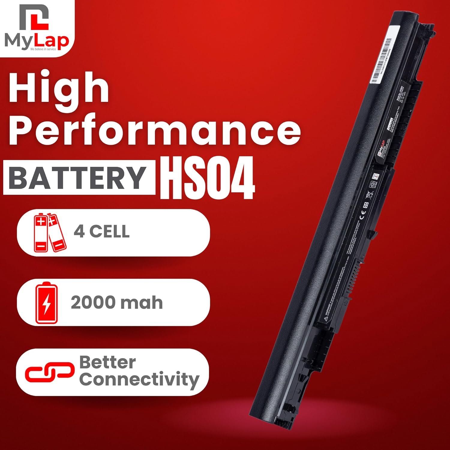 MYLAP HS04 Battery for HP HS04 4-Cell Compatible for Hp Pavilion 15-AY542TU, 15-AY542UR, 15-AY543TU, 15-AY543UR Laptop Battery Compatible with Hp Pavilion Laptops (Black) - Image 6