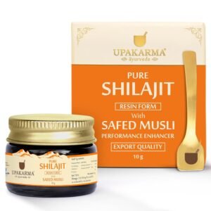 UPAKARMA Shilajit Resin with Safed Musli 10g | 300mg/serving | For Men to Boost Physical Performance, Power, Stamina and Strength | 100% Ayurvedic | Lab Tested | 33 Servings | Pack of 1