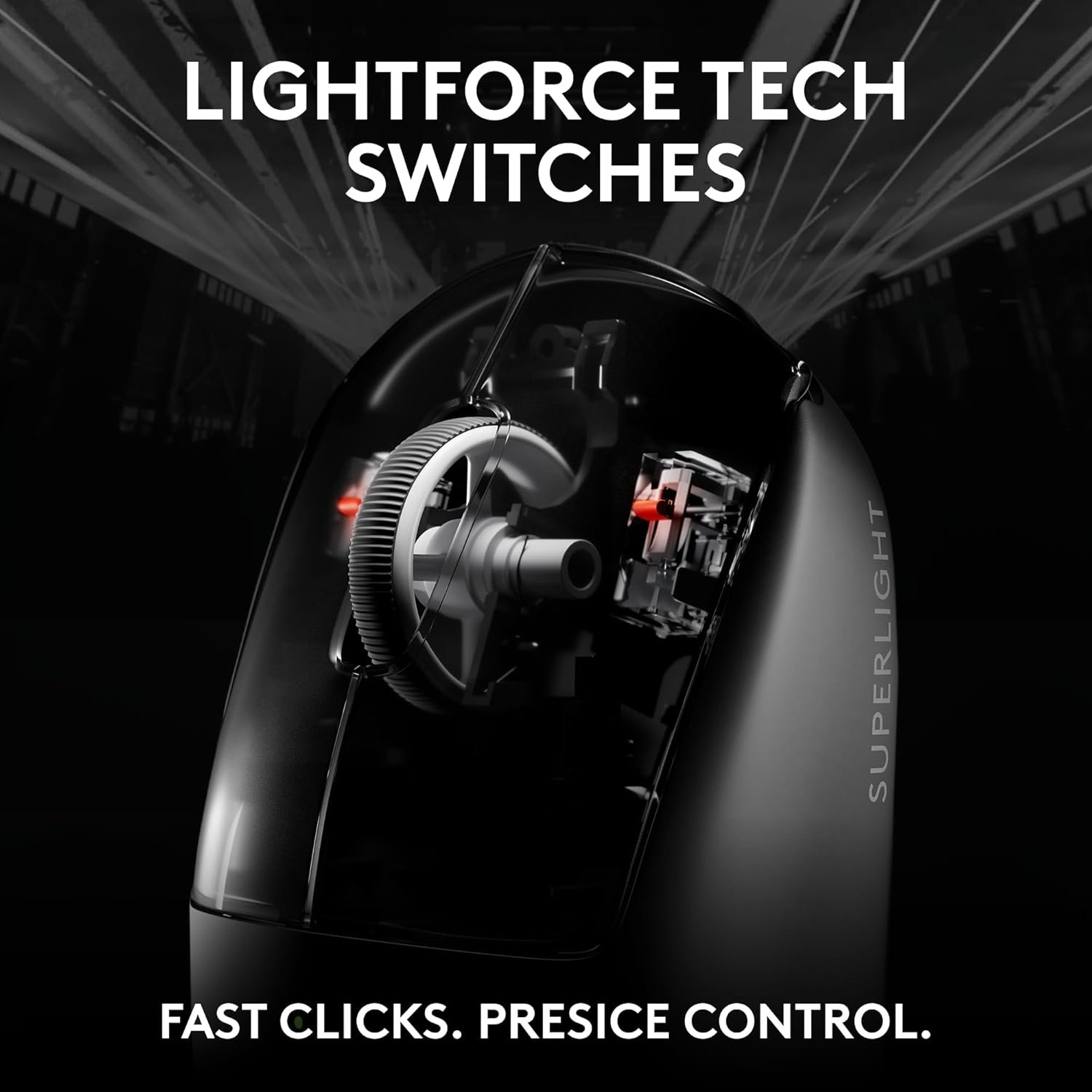 Logitech G PRO X Superlight 2 Lightspeed Wireless Gaming Mouse, Lightweight, LIGHTFORCE Hybrid Switches, Hero 2 Sensor, 32,000 DPI, 5 Programmable Buttons, USB-C Charging, PC & Mac - Black - Image 6