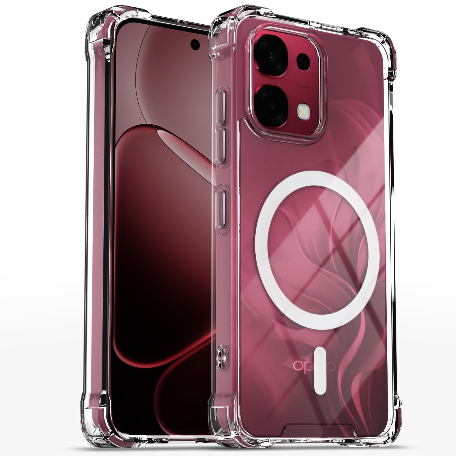 Pikkme Back Cover for Oppo F31 5G Mag-Safe Shockproof PC + TPU Protective Case Magnetic Support Bumper Case (Transparent Mag-Safe)