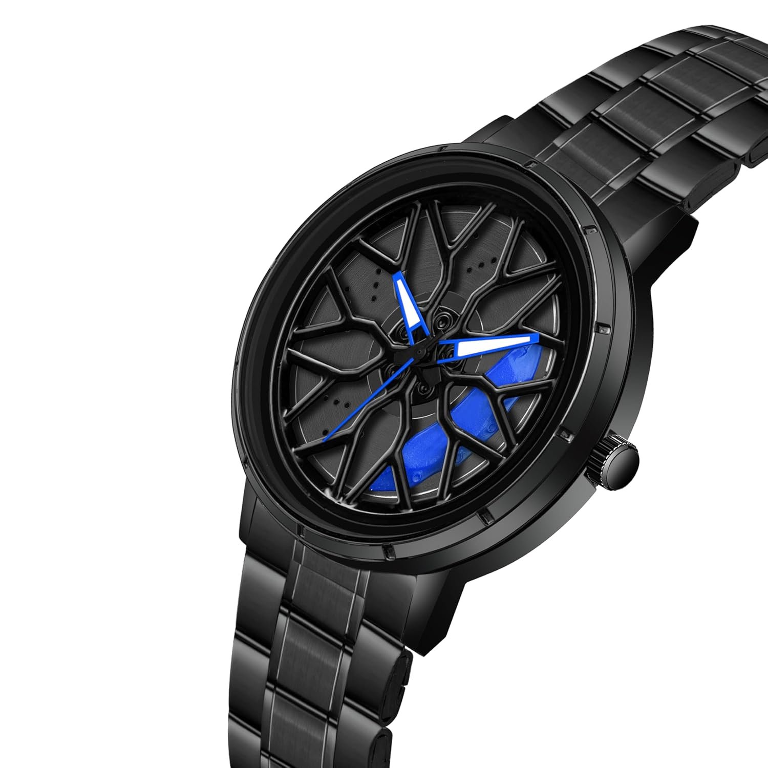 Shocknshop RevolveX Rotating Hollow Wheel Hub Creative Fashion Analog Quartz Stainless Steel Wrist Watch for Men Boys -WCH365 - Image 6