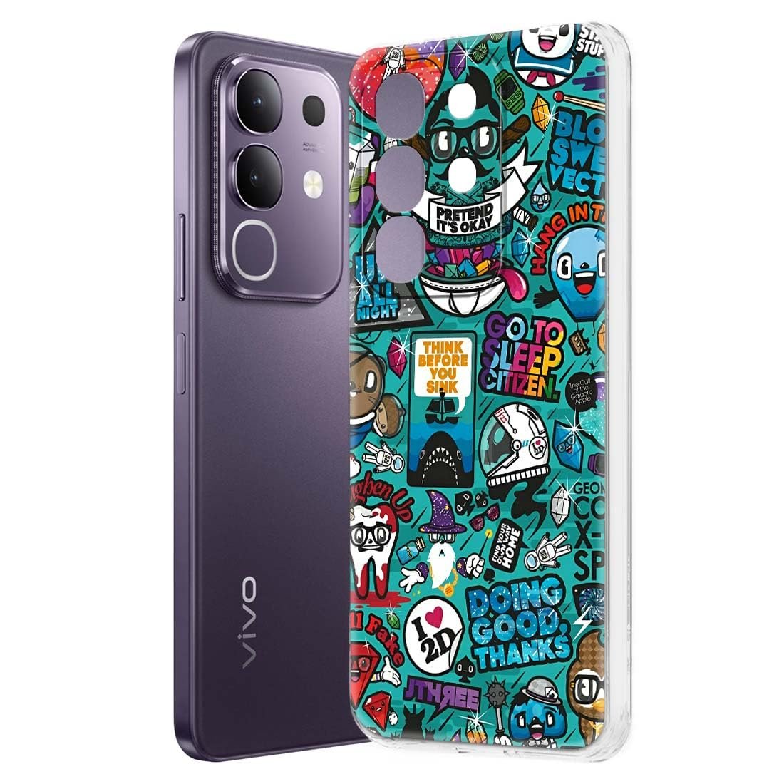 Fashionury Back Cover for Vivo T4x 5G, Vivo T4x 5g Back Cover -D3228