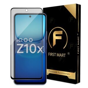 FIRST MART Military-Grade Matte Anti-Glare Tempered Glass Screen Protector for IQOO Z10X and Vivo T4X (6.72 Inch) With Easy Installation Kit | Edge-to-Edge Protector Coverage | Black