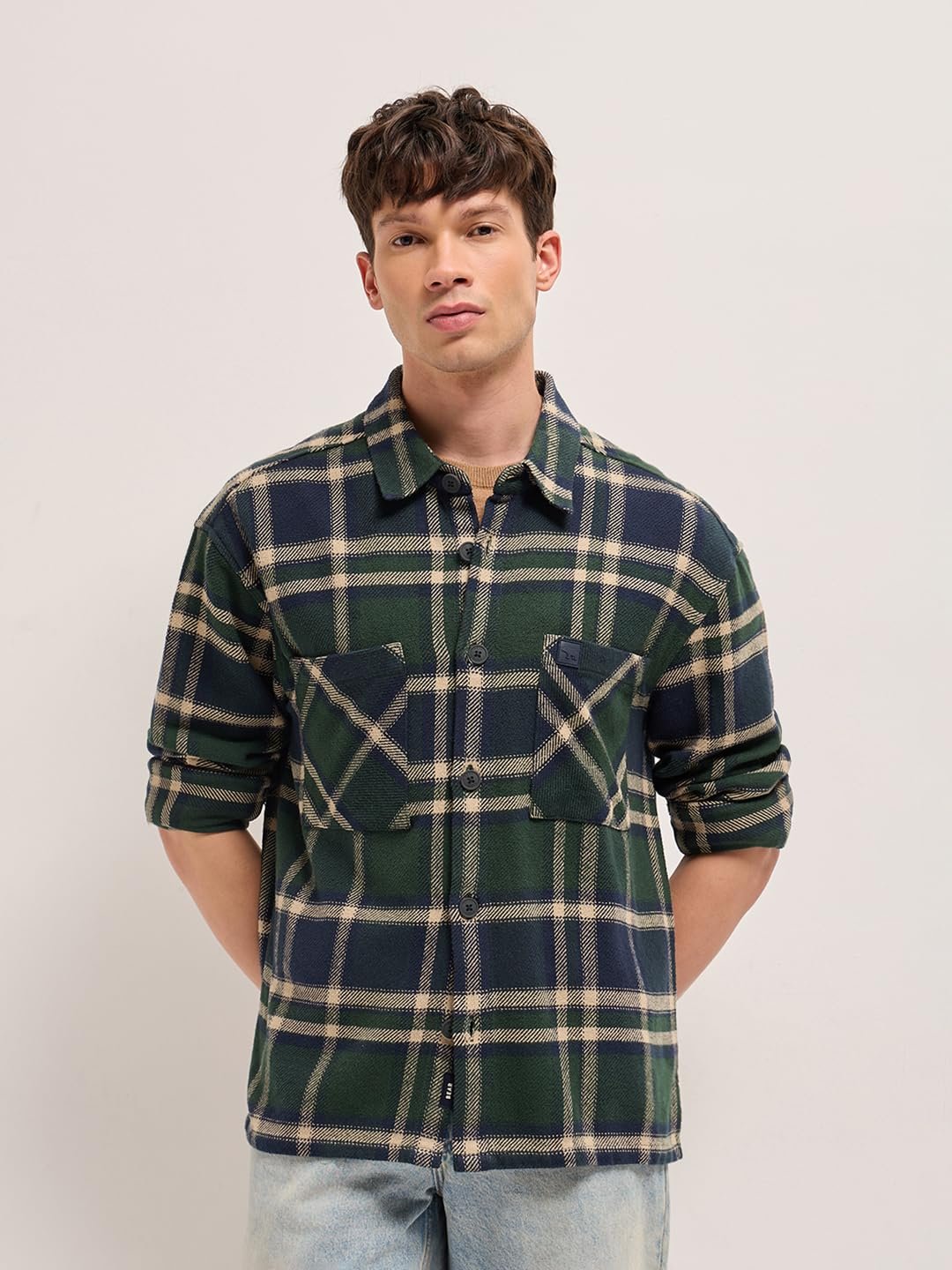 The Bear House Men's Checked Relaxed Fit Shirt - Image 8