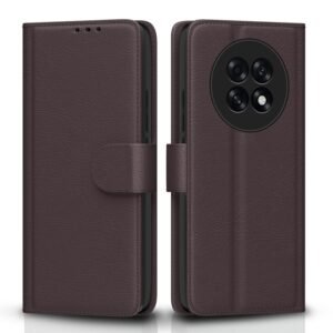 Pikkme Flip Cover for Oppo F31 Pro Plus 5G Leather Finish | Inside TPU with Card Pockets | Wallet Stand and Shock Proof | Complete Protection Flip Case(Coffee)