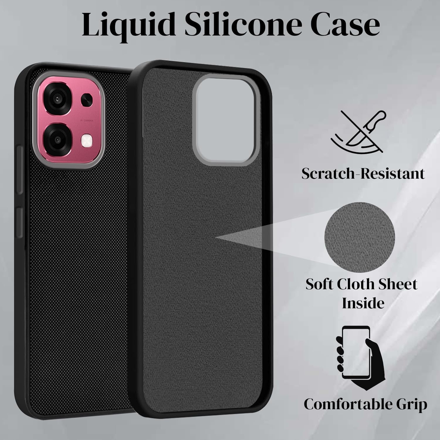 Jkobi Rubberised Back Cover Case for Oppo F31 5G (Textured Grip Design | Micro-Fiber Cloth Inside | Slim and Light Weight | Soft Touch and Feel) - Image 6