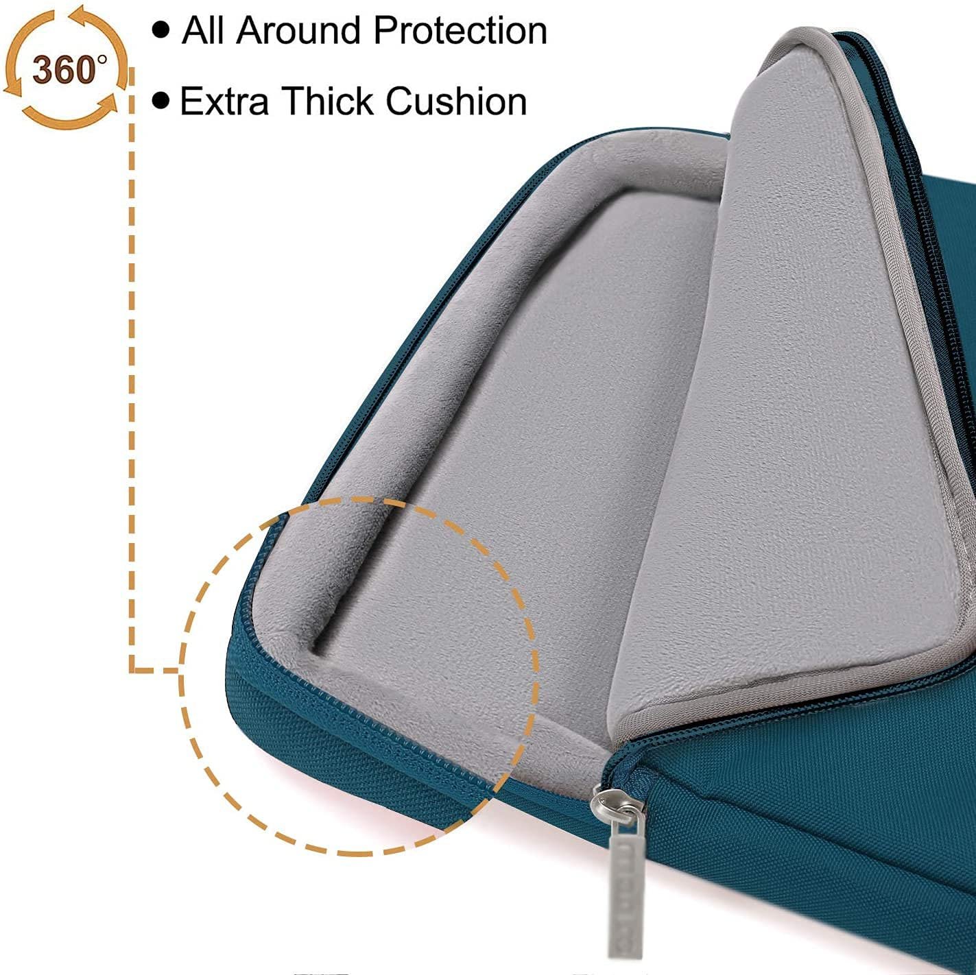 MOCA 360 Protective Laptop Sleeve Compatible for Laptops MacBook Pro 16 inches, 15 15.4 15.6 inches Dell HP ASUS Acer Samsung Sony Chromebook, Polyester Bag with Trolley Belt (Deep Teal, 16 inches) - Image 5