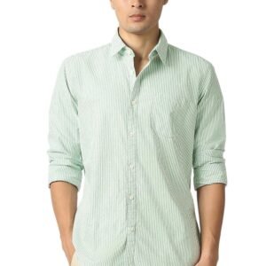 Van Heusen Men Cotton Modern Fit Casual Oxford Stripes Shirts| Effortless Ironing | Superior Fit