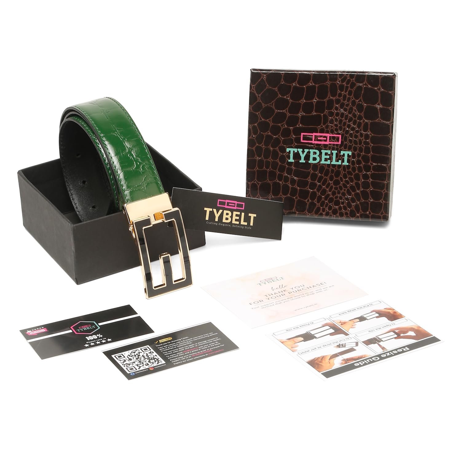 Genuine Leather Brown Belt for Men – Premium Textured Dress Belt with Gold Geometric Buckle – Adjustable Fit up to 42 Inches – Formal & Casual Wear - Image 8