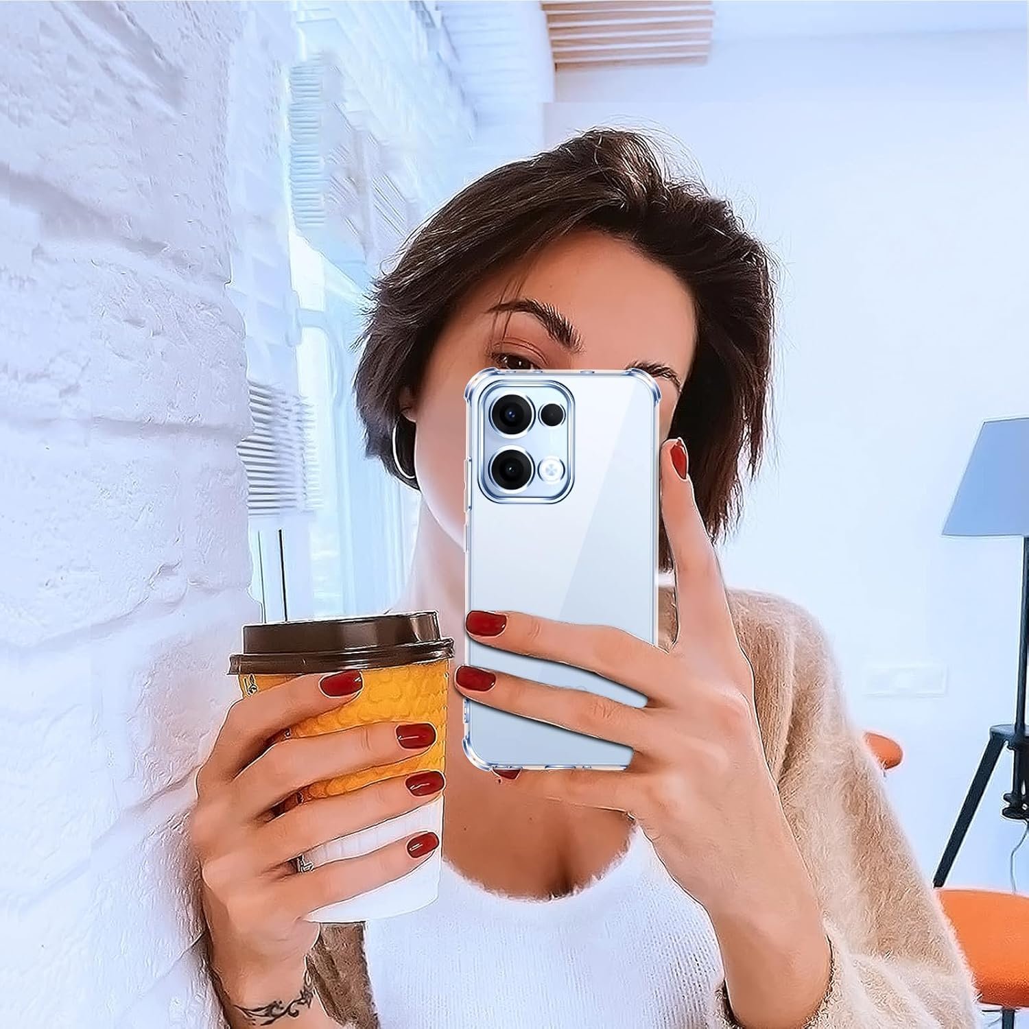 Lustree Plain Flexible Bumper Exclusive Transparent Shockproof Silicone Protective Back Cover for Oppo F31 5G - Transparent - Image 7