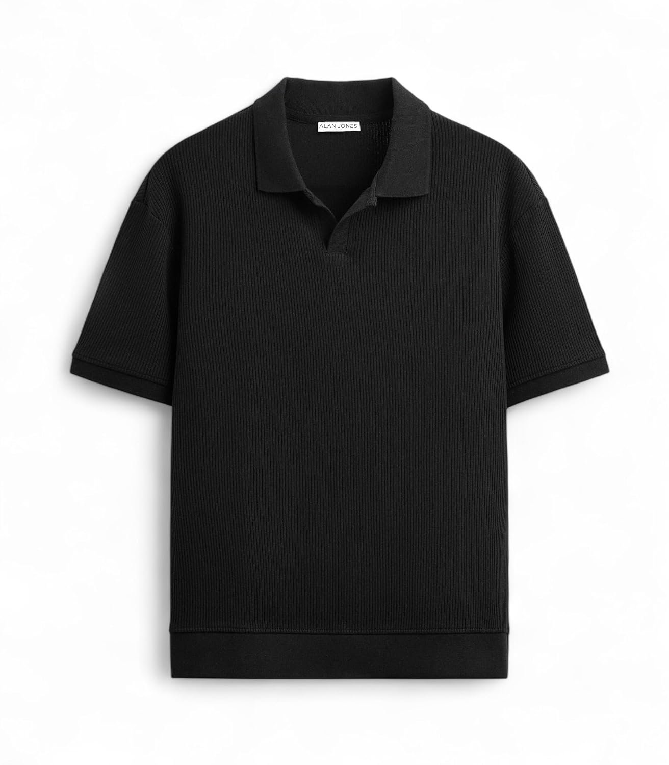 Alan Jones Clothing Men's Textured Polo T-Shirt | Classic Short Sleeve Polo for Casual Wear