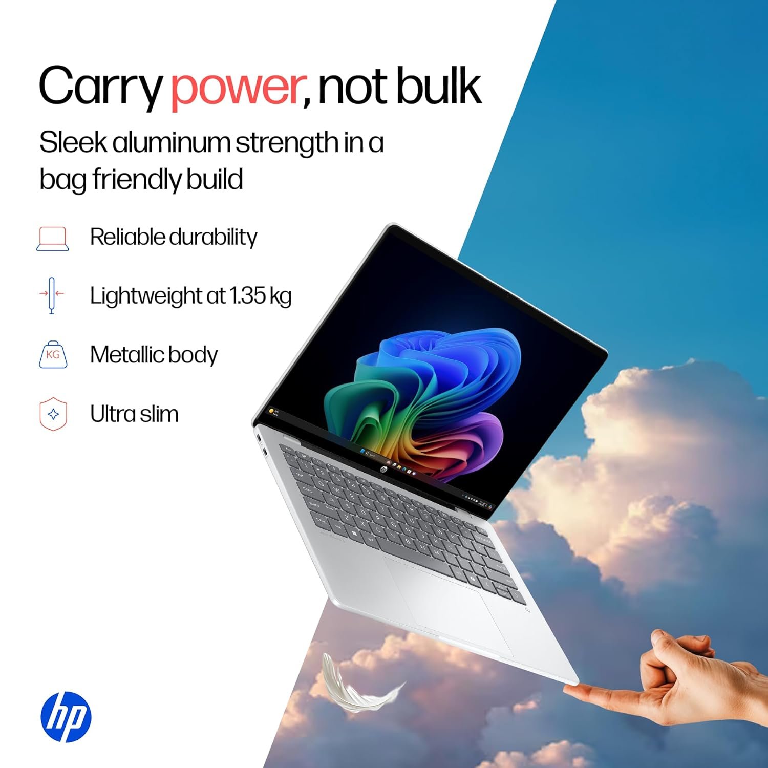 HP OmniBook 5 OLED (Previously Pavilion), Snapdragon X Processor (16GB LPDDR5x, 512GB SSD) 2K, 14''/35.6cm, Win11, M365 Basic(1yr)* Office24, Silver, 1.35kg, he0014QU, Light-Weight, Next-Gen AI Laptop - Image 3
