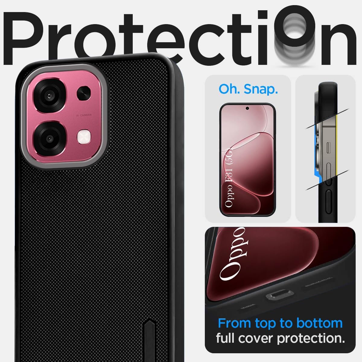 Jkobi Rubberised Back Cover Case for Oppo F31 5G (Textured Grip Design | Micro-Fiber Cloth Inside | Slim and Light Weight | Soft Touch and Feel) - Image 2