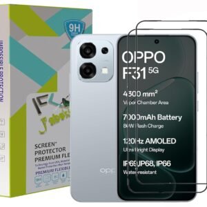 2 Pack Tempered Glass Screen Protector Compatible For Oppo F31 5G Black Cellphone With Edge To Edge Coverage And Easy Installation Kit