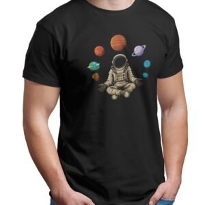 Astronaut Graphic T Shirt for Men | Trendy Creative Space-Themed Printed Tee | 100% Cotton Round Neck T-Shirt for Boys & Men