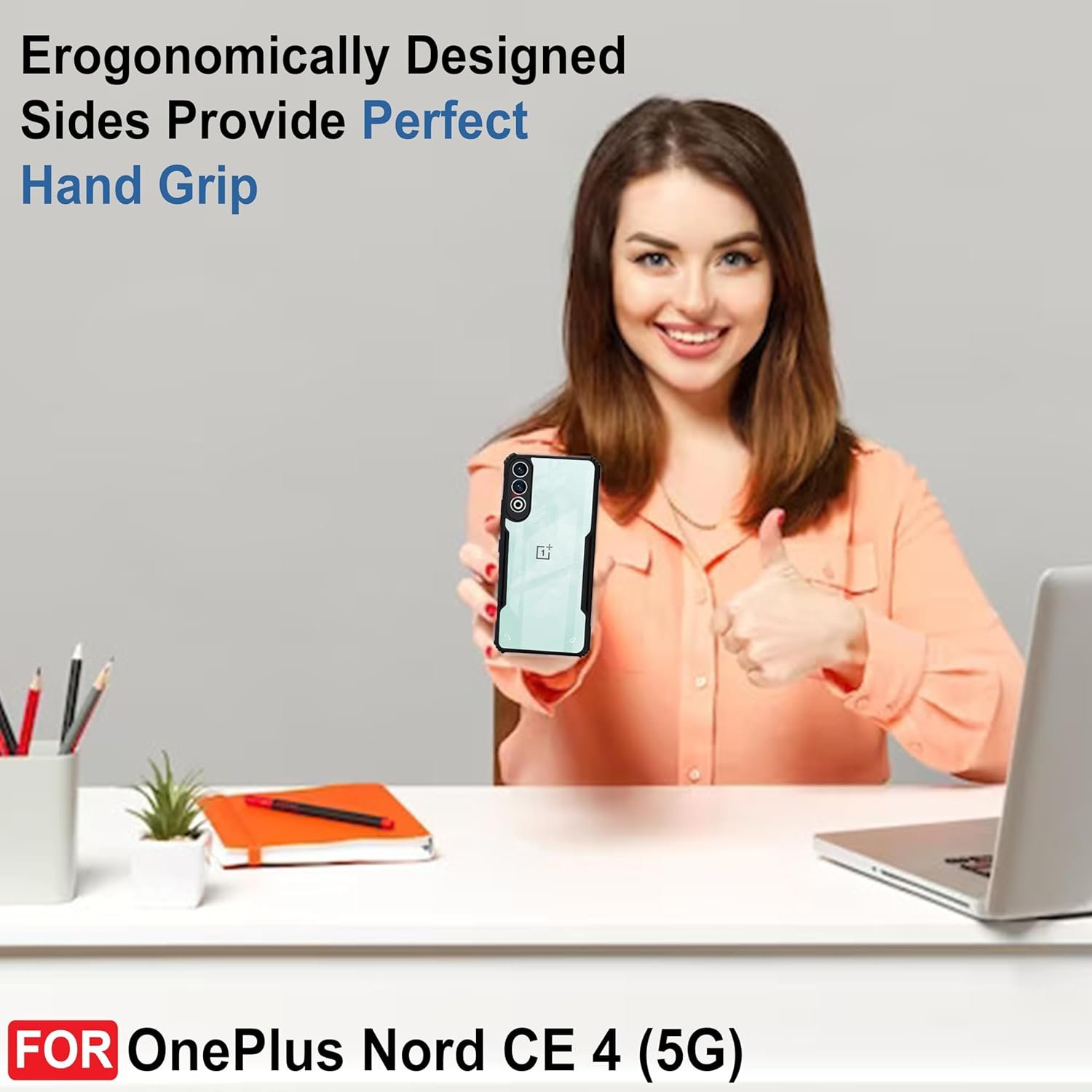 CEDO OnePlus Nord CE4 / CE 4 (5G) Back Case Cover | Camera Protection Shockproof Bumper-Edge | Acrylic Crystal Clear 360 Degree Protection TPU+PC | Transparent Eagle Back Case Cover (Black) - Image 6