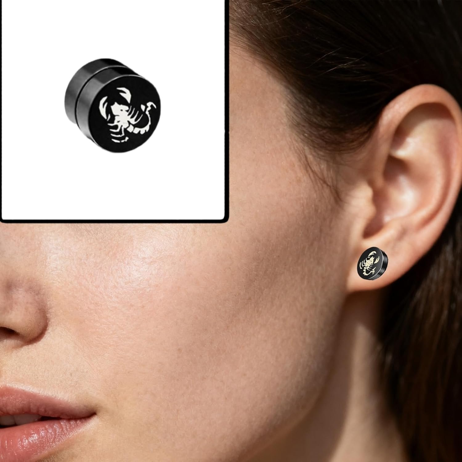 Magnetic Earrings for Men, Non Piercing Ear Studs for Sensitive Ears, Stylish Magnetic Earrings for Men and Boys, Fashion Accessories for men and Special Occasions, 10x10mm Metal - Image 2