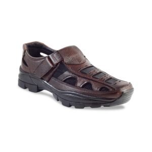 Men’s Black & Brown Leather Sandals | Elegant Formal Look with Long-Lasting Comfort | Ideal for Office & Outdoor Use