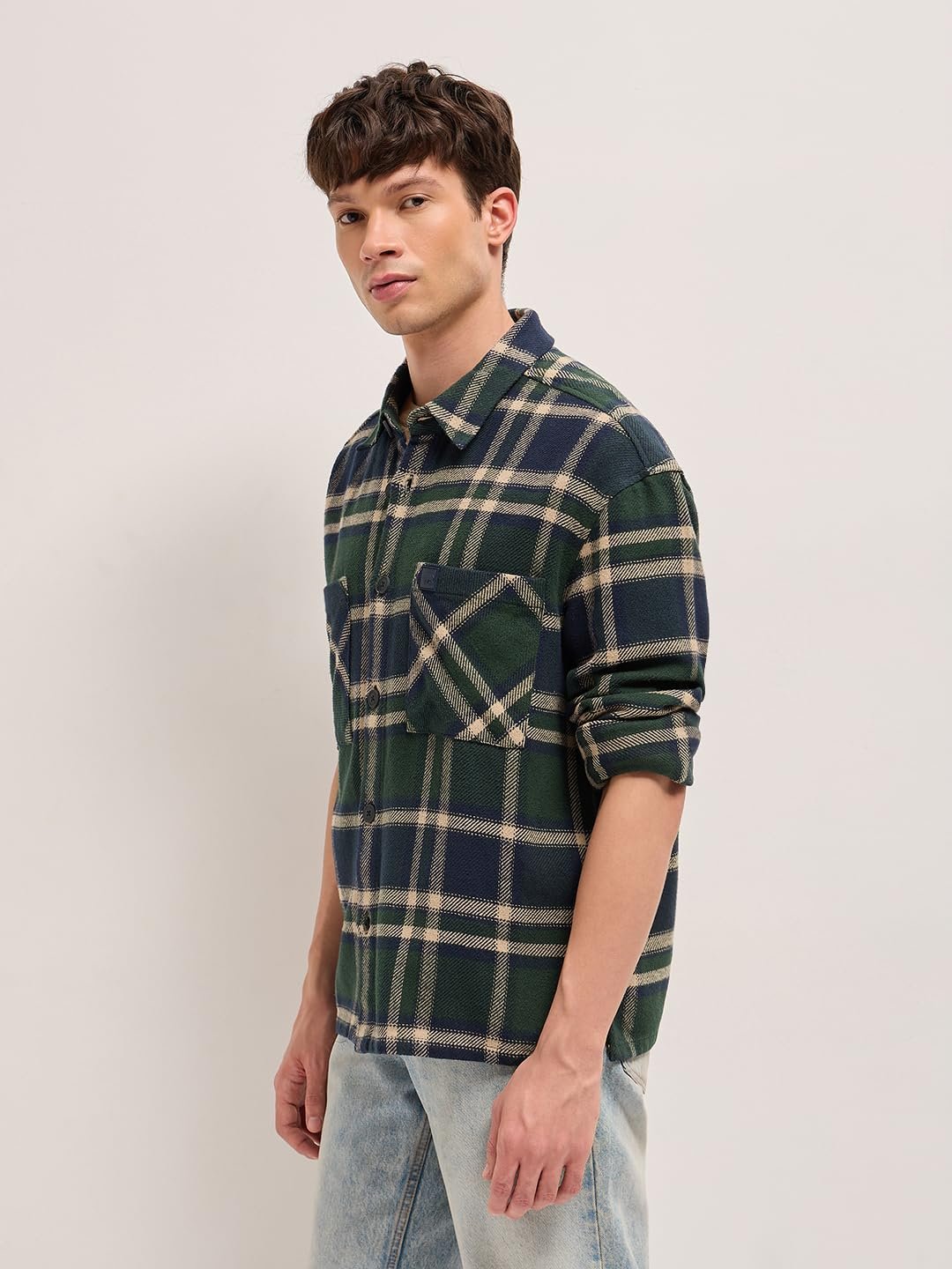 The Bear House Men's Checked Relaxed Fit Shirt - Image 4