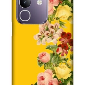 NDCOM Back Cover for Vivo T4x 5G Back Cover | Premium Protection Case for vivo iQOO Z10x 5G Cover | Yellow Flowers Printed Hard Case