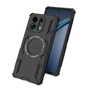 Back Cover Military Shockproof with Airbag Corners, Heat Dissipation, TPU+PC Hybrid Cover for Oppo F31 5G – Black