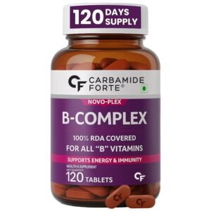 Carbamide Forte Vitamin B-Complex Tablets - 100% RDA for B Vitamins with B1, B2, B3, B5, B6, B9 & Vitamin B12 | Vitamin B Complex Supplements for Women & Men - 120 Vegetarian Tablets