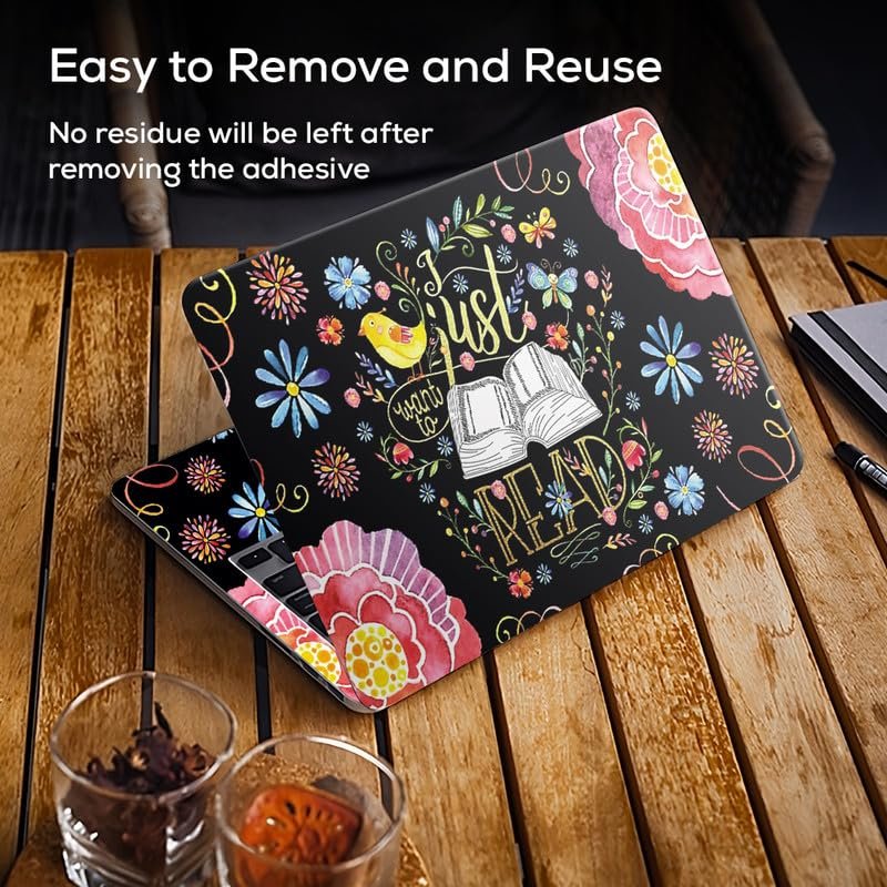 Floral/Flower Quote D17 Pattern Full Body Vinyl Laptop Skin/Sticker/Cover Upto 15.6 Inches Laptops Laminated-Removable-HD Quality Compatible for Hp-Dell-Sony-Lenovo-Asus etc.(15x10 Inches) - Image 3