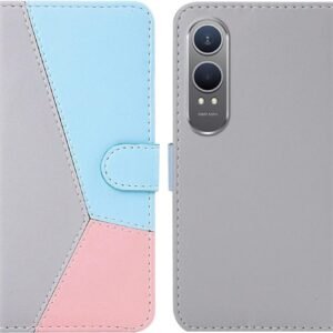 ClickCase Pastel Series Faux Leather Magnetic Card Holder Wallet Kickstand Case Flip Cover for OnePlus Nord CE4 Lite 5G (Soft Tricolor)