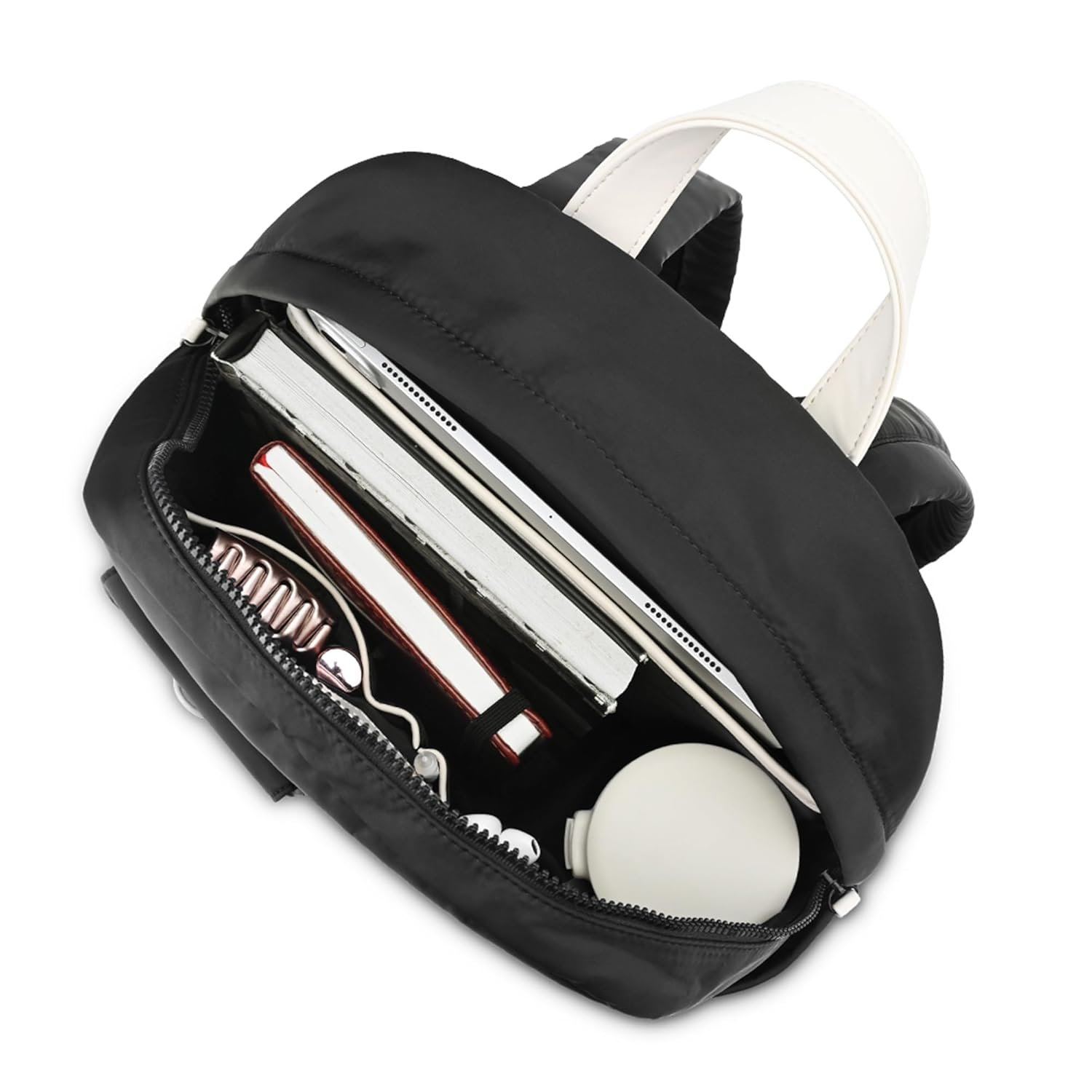 Fastrack Black Laptop Backpack for Men & Women | Lightweight Nylon Backpack with 14-Inch Padded Laptop Compartment, Front Zip Pocket & Organiser | Stylish Everyday Backpack for College, Work & Travel - Image 8