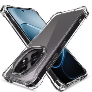 Outlouders Back Cover for Oppo F31 Pro 5G Clear Transparent PC + TPU Bumper Case with Raised Edges for Shockproof Protection (Transparent)