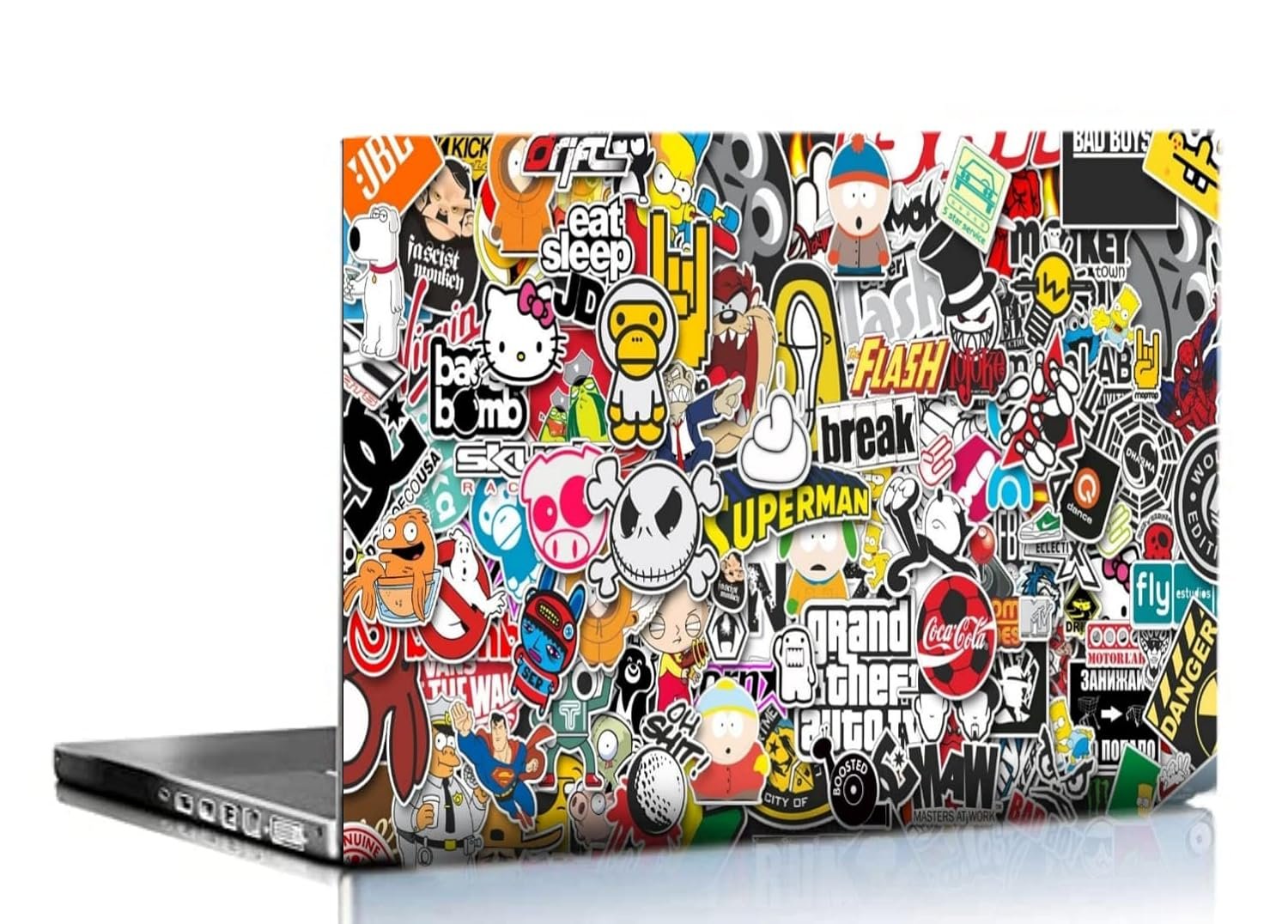 Laptop Skin Stickers HD Quality Sticker for Laptops Upto 15.6" Compatible with Apple/Dell/HP/Lenovo/Acer/Asus/Sony (Dustproof|Waterproof|Scratchproof|Reusable) - Cartoon - Image 2