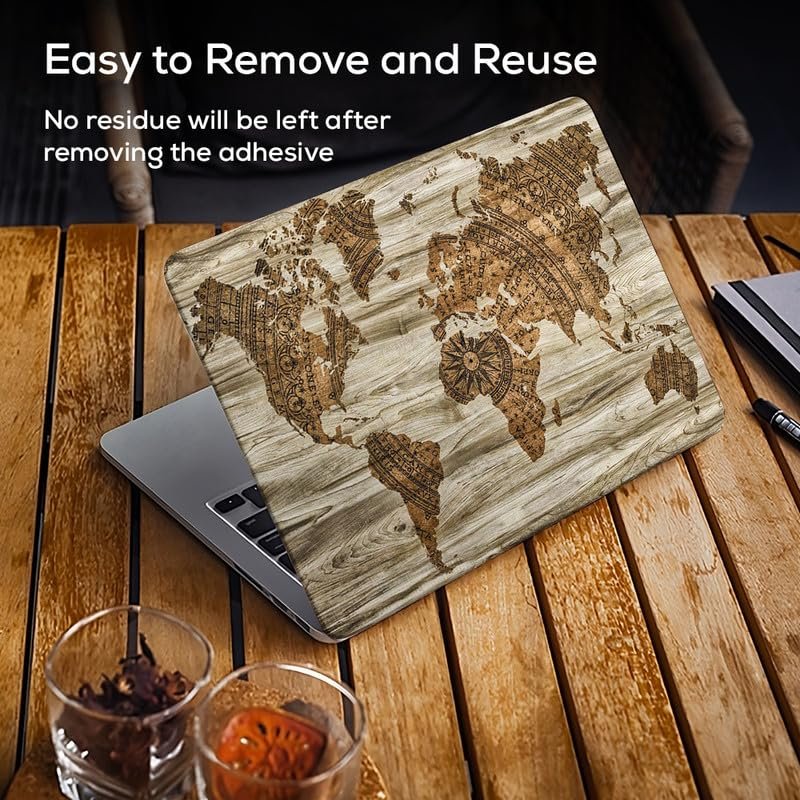 World Map D14 Full Vinyl Laptop Skin/Sticker/Cover for 15 to 15.6 Inches Laptops Laminated-Removable-HD Quality Compatible for Hp-Dell-Sony-Lenovo-Asus etc.(15x10 Inches) - Image 4