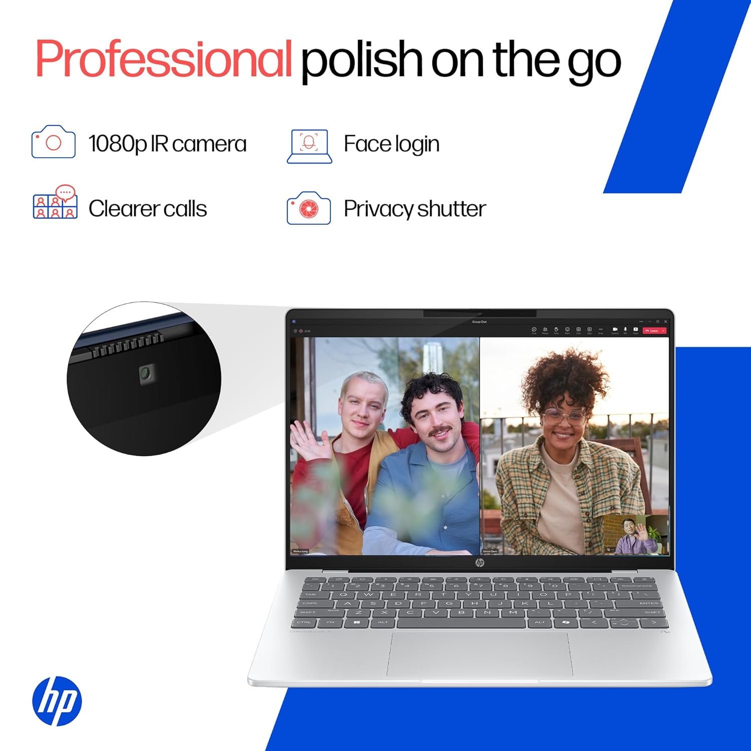 HP OmniBook 5 OLED (Previously Pavilion), Snapdragon X Processor (16GB LPDDR5x, 512GB SSD) 2K, 14''/35.6cm, Win11, M365 Basic(1yr)* Office24, Silver, 1.35kg, he0014QU, Light-Weight, Next-Gen AI Laptop - Image 7